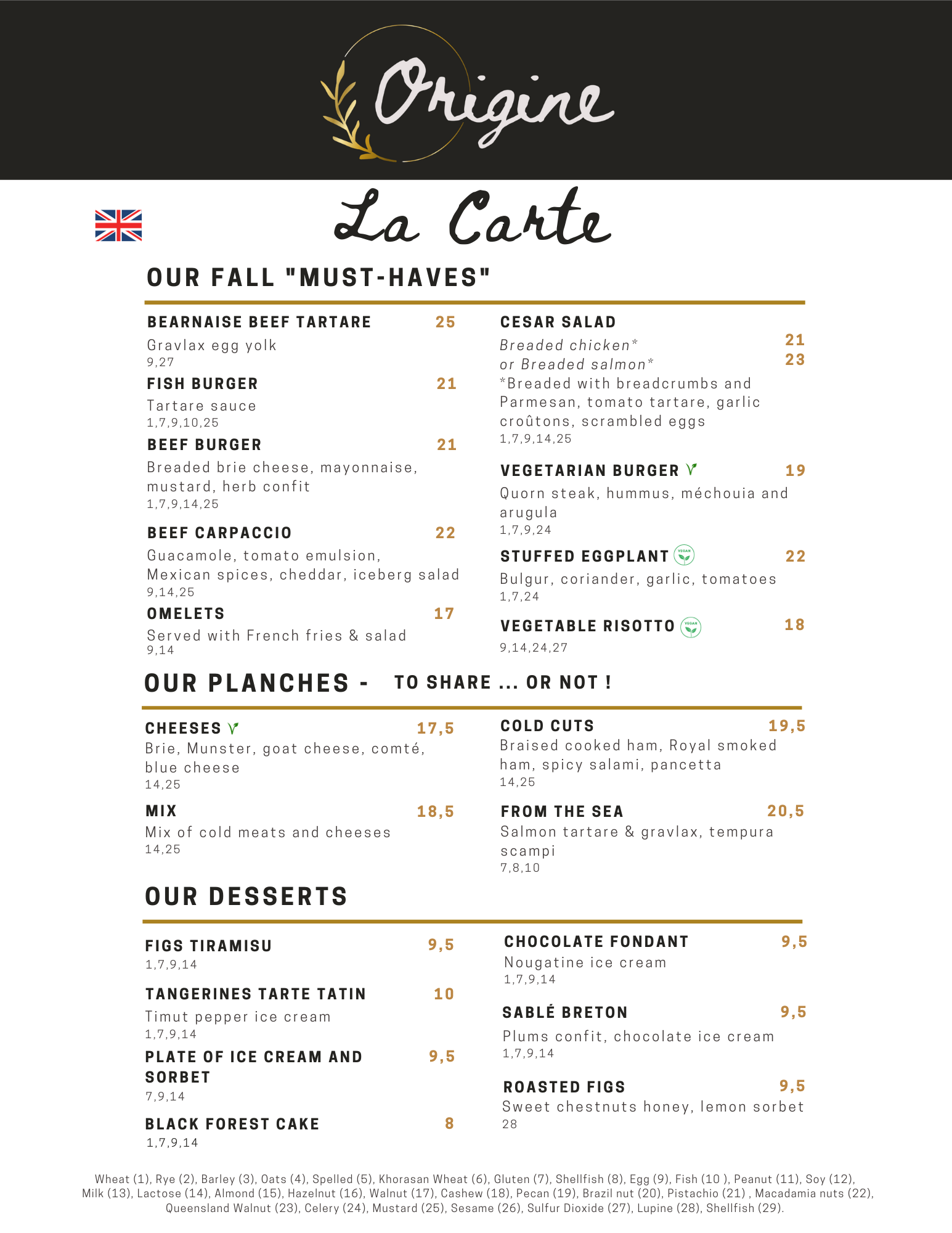 LA CARTE 2 EN (2) LA CARTE 1 EN (1)