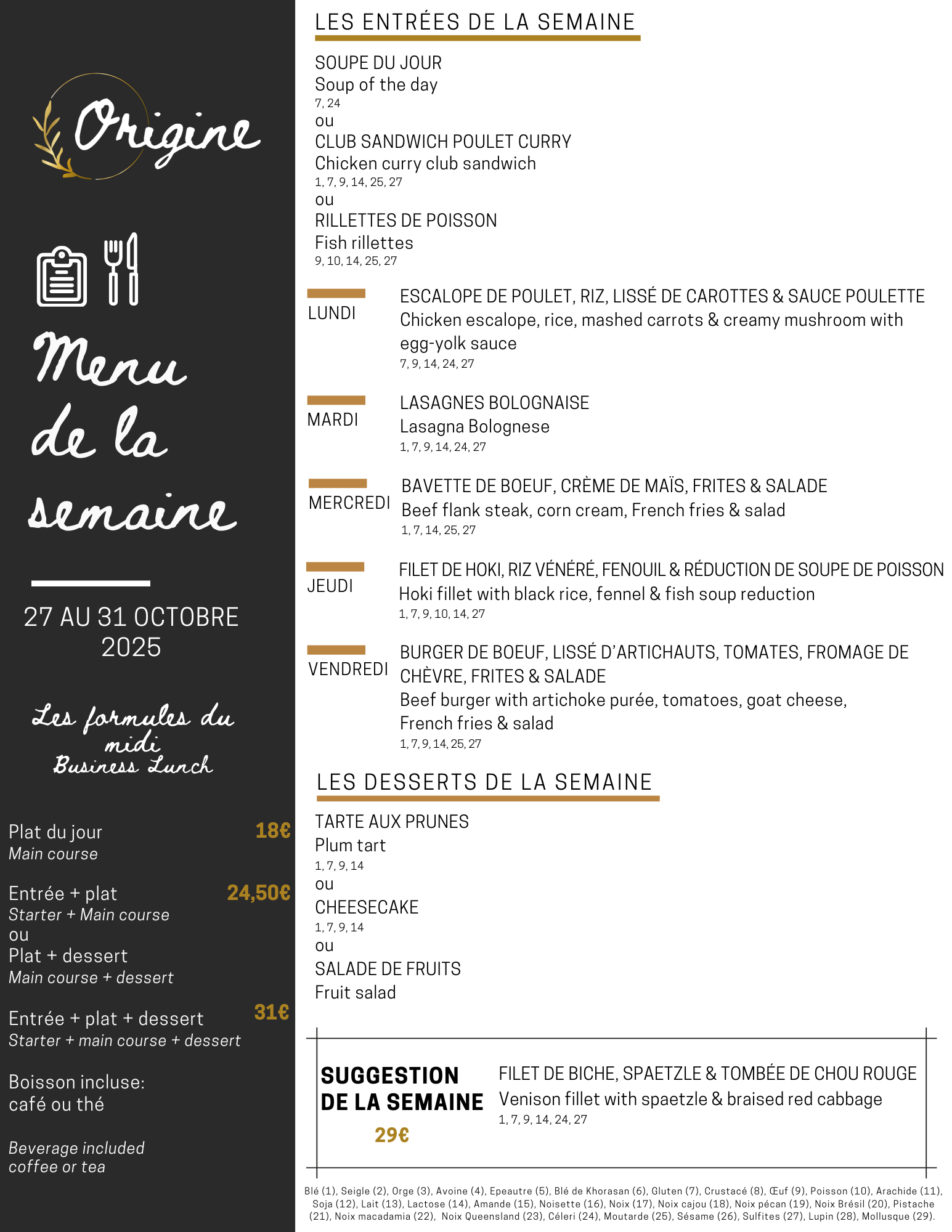 Menu de la semaine (26)