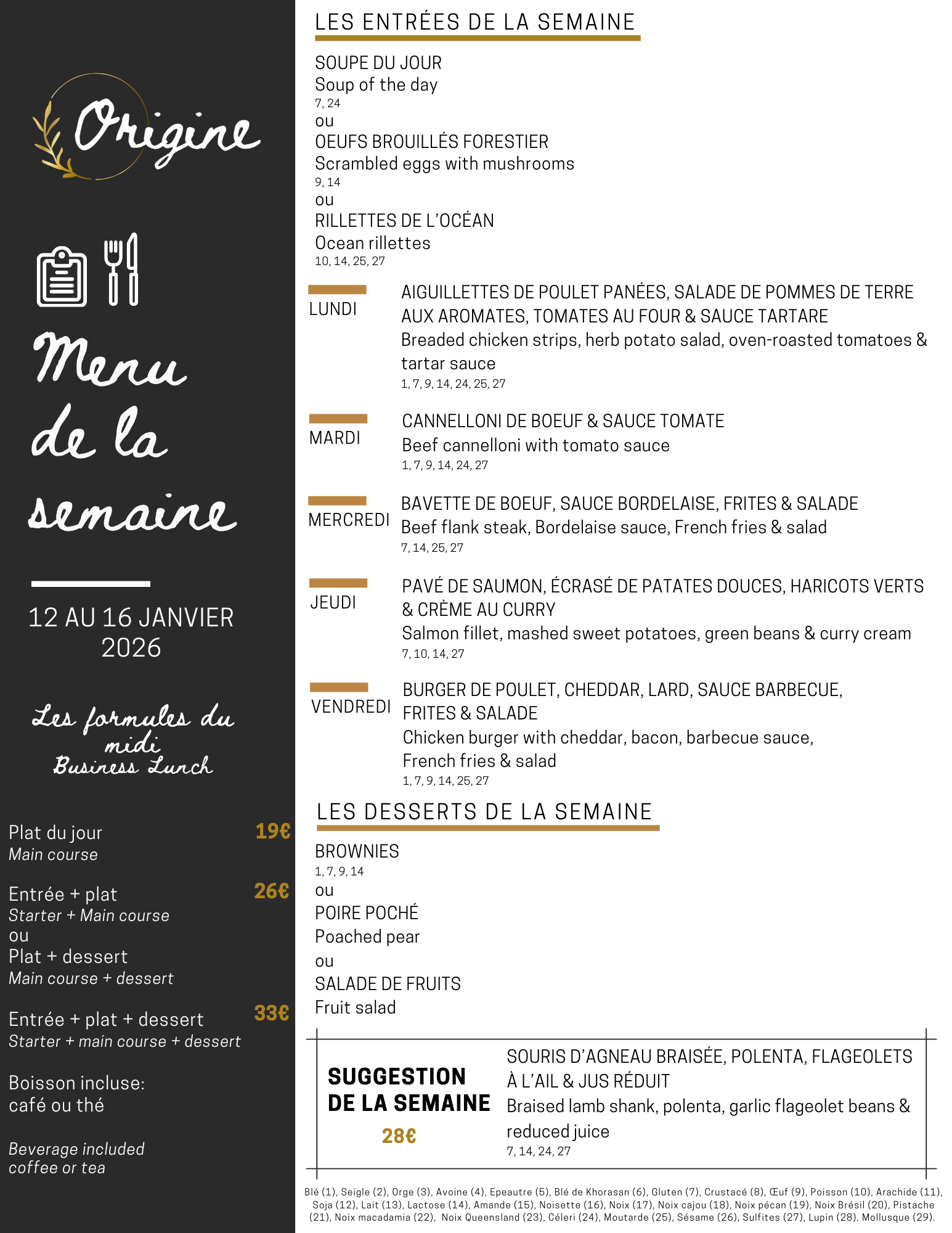 Menu de la semaine (26)
