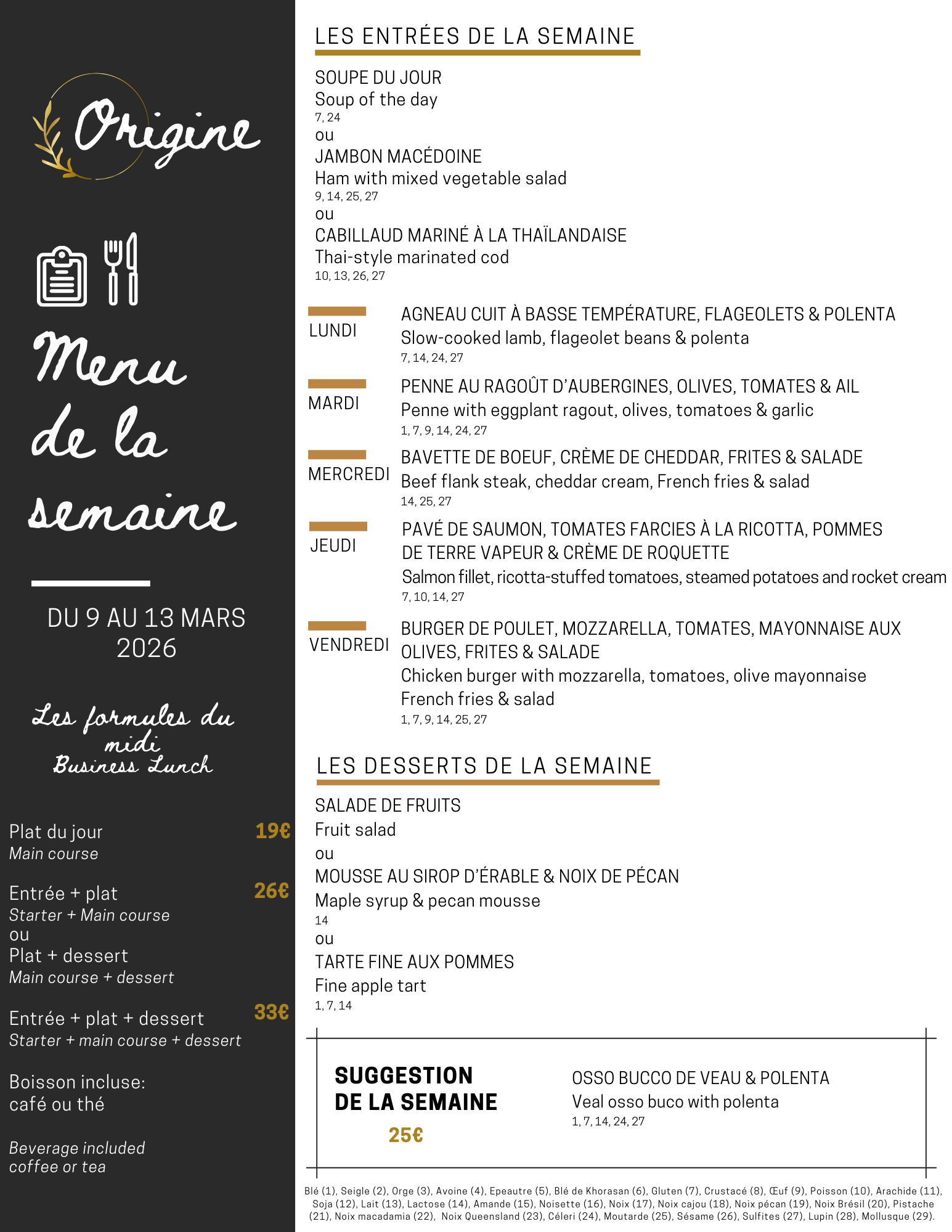 Menu de la semaine (26)