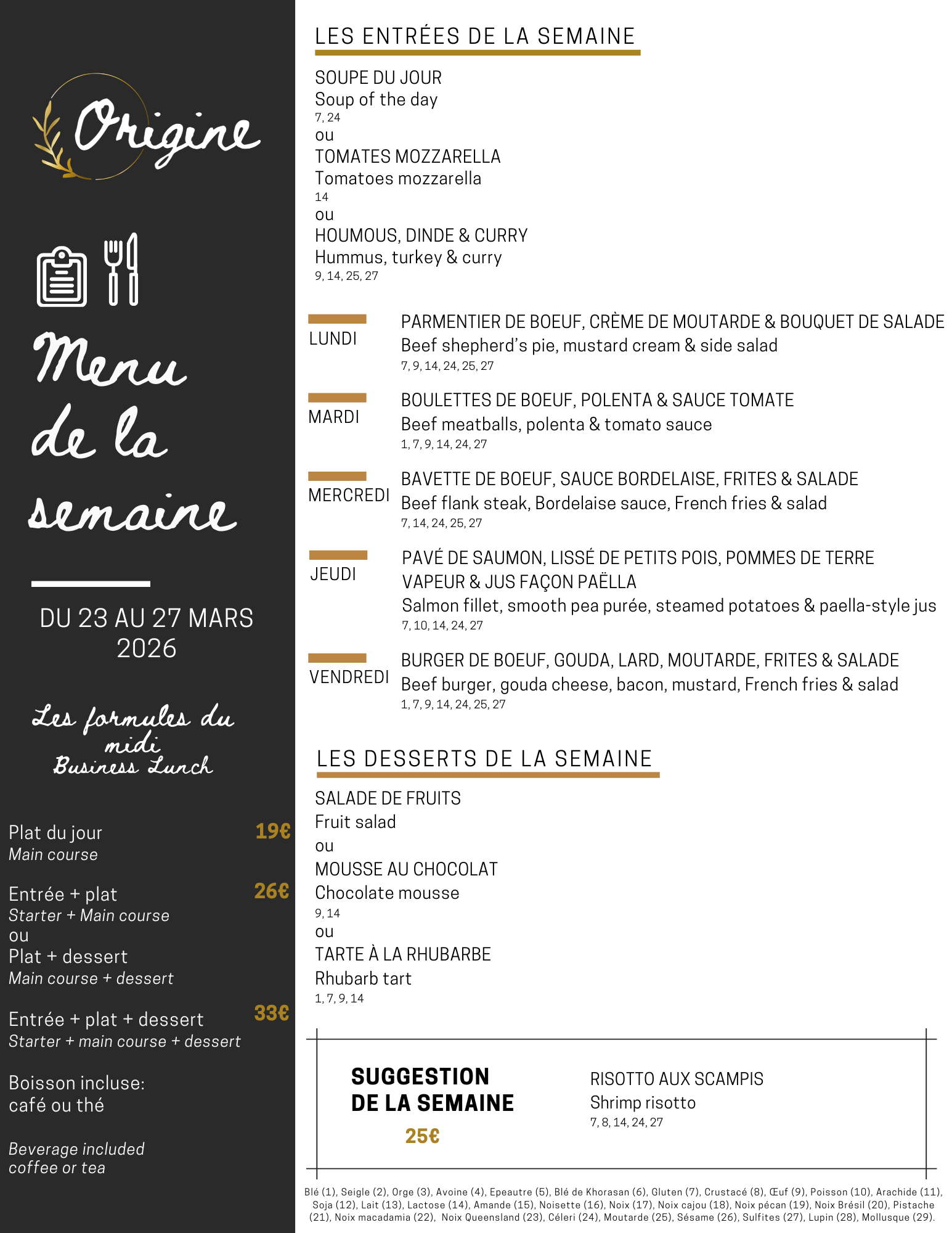 Menu de la semaine (26)
