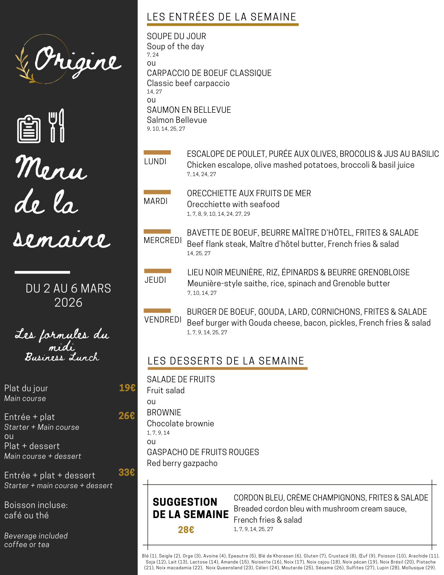 Menu de la semaine (26)