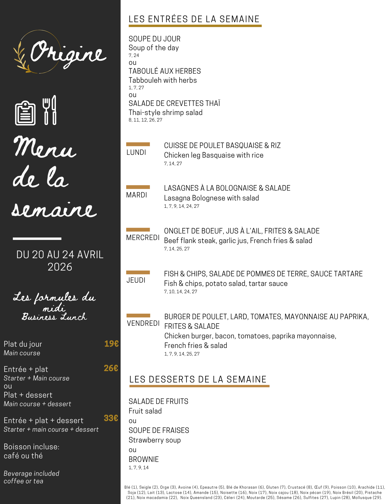 Menu de la semaine (26)