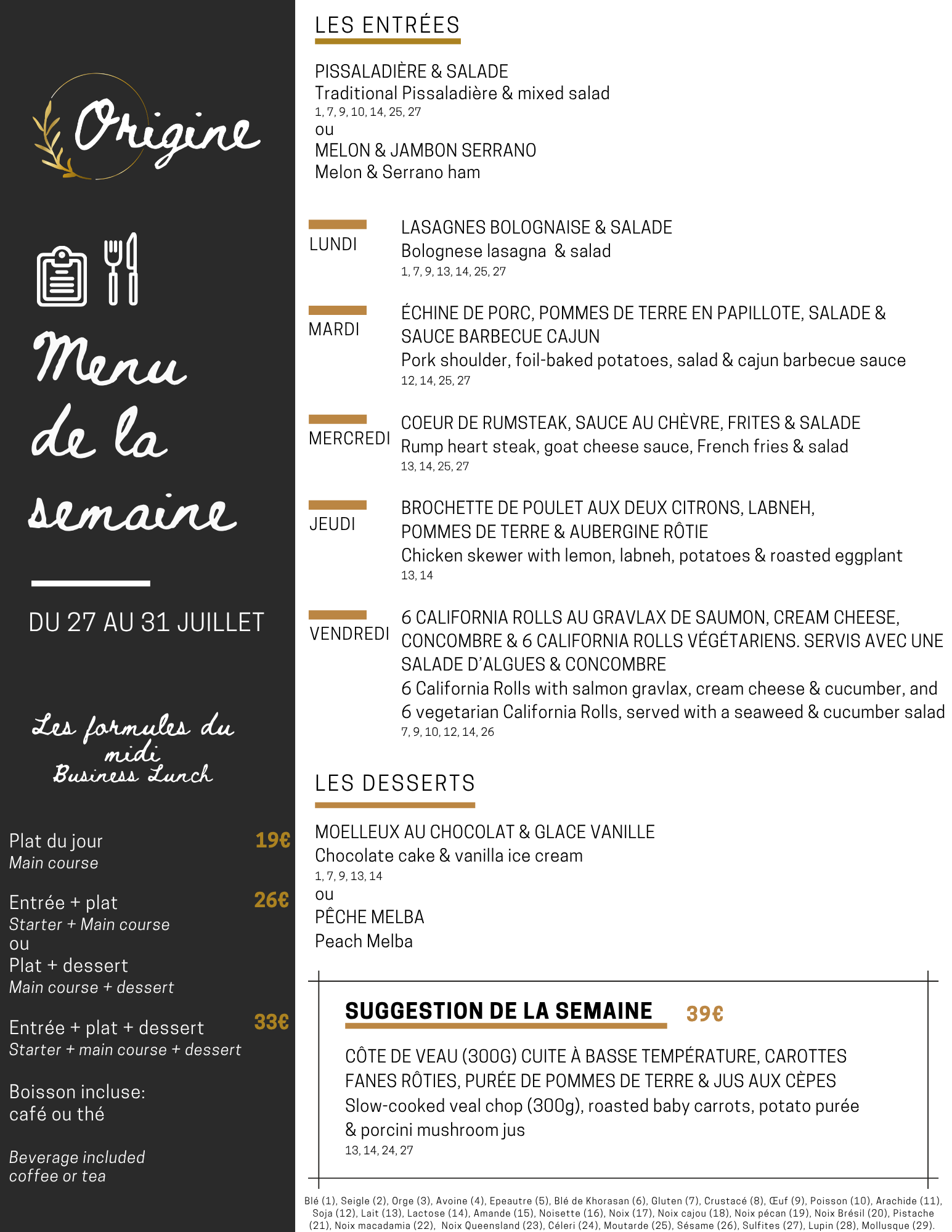 Menu de la semaine (26)