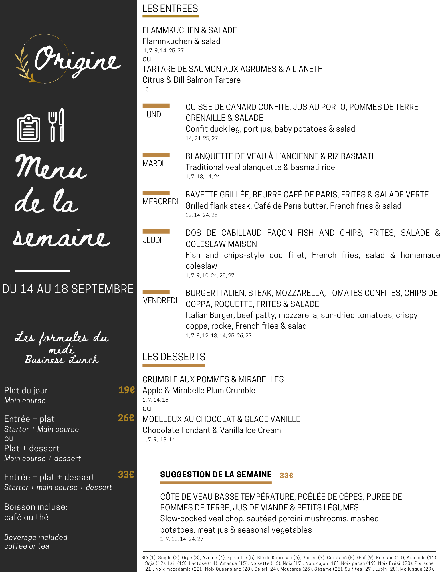 Menu de la semaine (26)