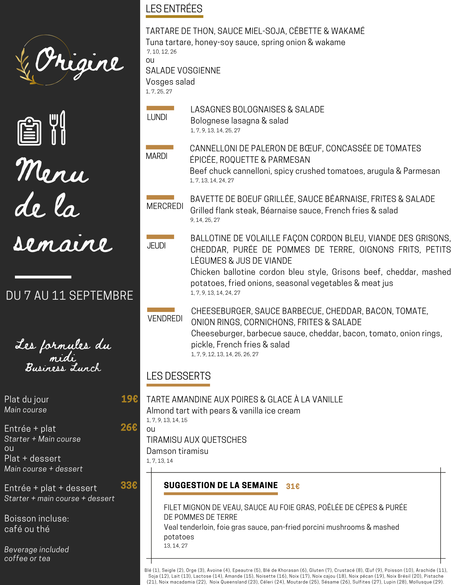 Menu de la semaine (26)