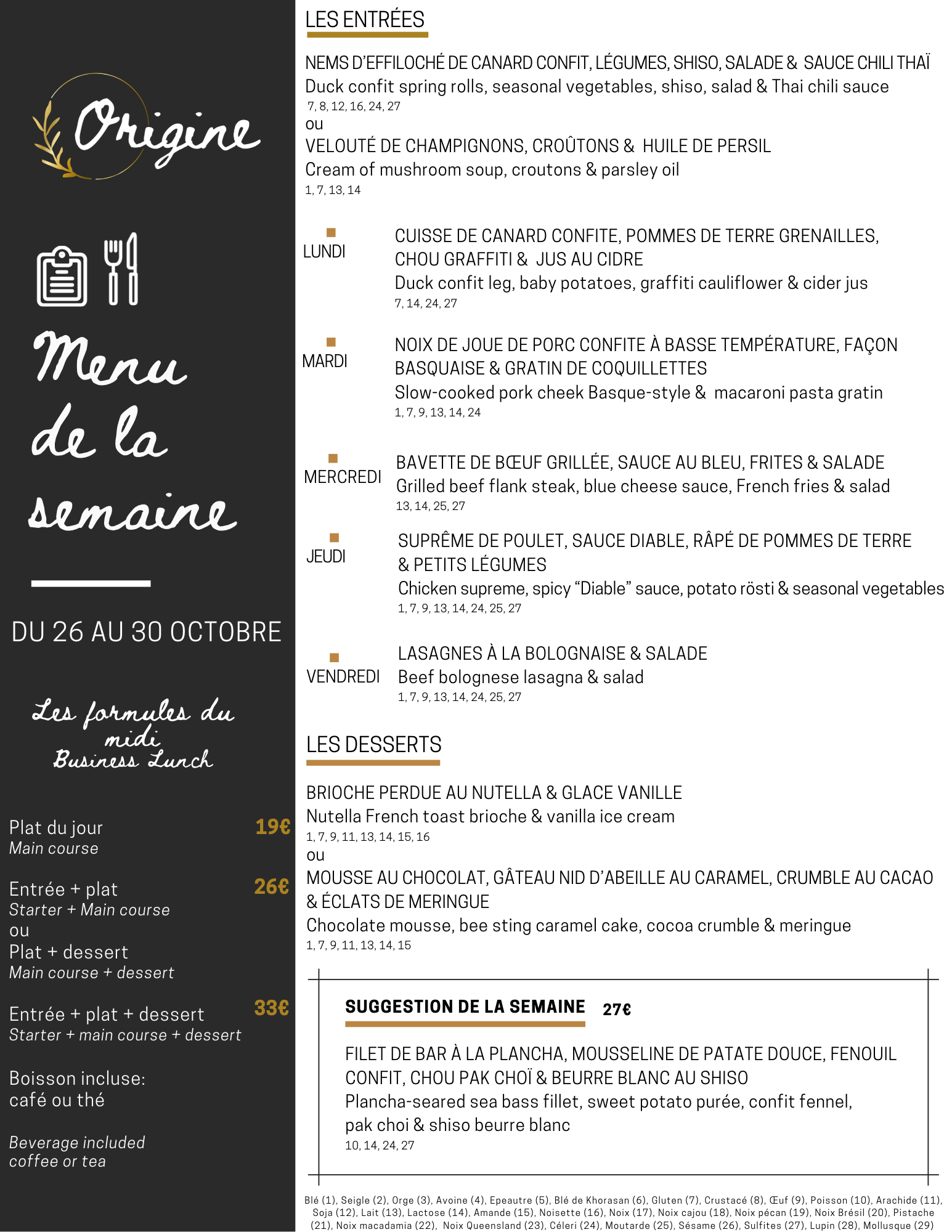 Menu de la semaine (26)